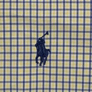 Men's Ralph Lauren Yarmouth Long Sleeve Button Down Shirt Blue/Yellow/White 17